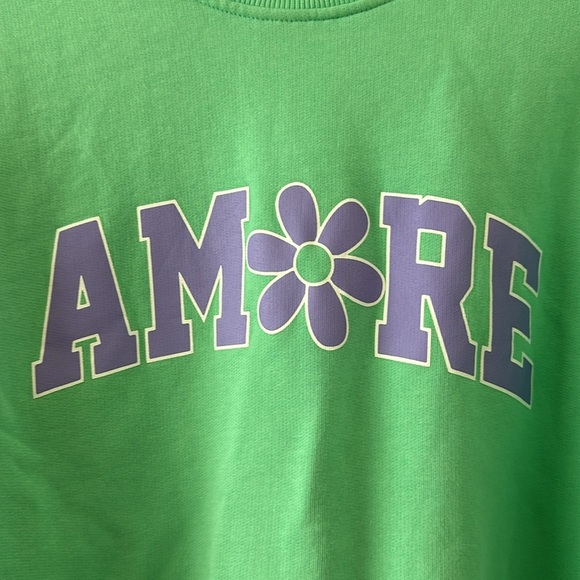 ASOS Design Amore Green Oversized Soft Crewneck Sweatshirt Sweater Size Small 4 - Picture 3 of 7